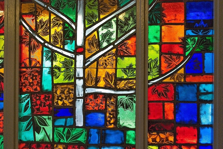 stained glass window Ida Cason Callaway Memorial Chapel 